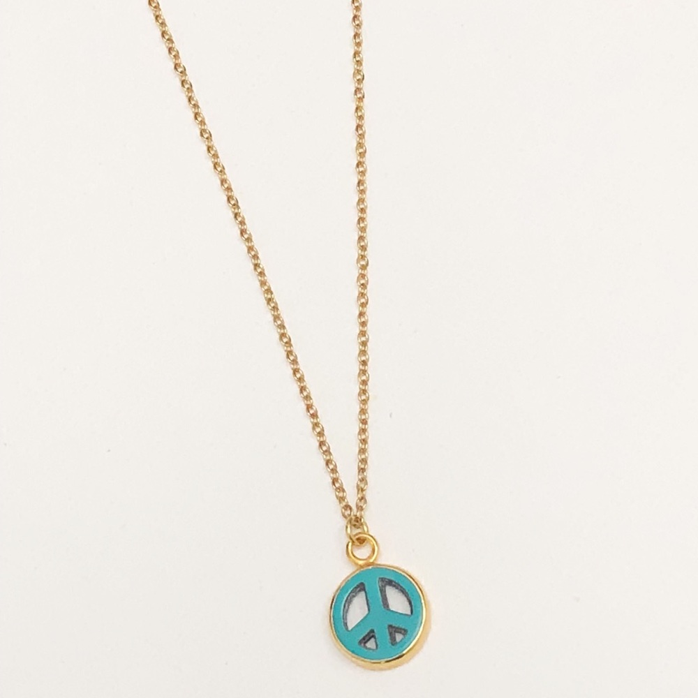 Peace symbol Necklace (turquoise) - Picture 3 of 4